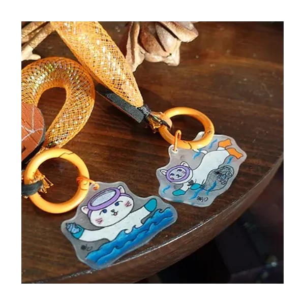 해녀복 리사이클링 직접 그린 냥이 키링